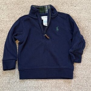 Ralph Lauren Navy Pullover with Green Emblem 6 months